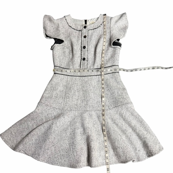 Shoshanna Connie Flutter Sleeve Tweed Mini Dress Size 6 - Picture 4 of 9